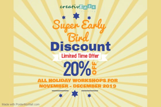Early bird discount for holiday writing workshops starts now